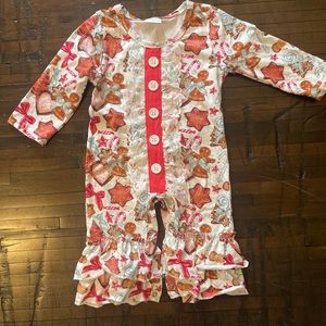 Girls gingerbread romper
